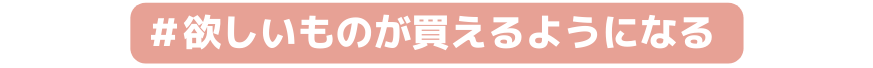欲しいものが買えるようになる